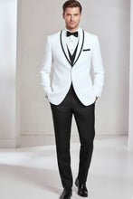 "Xavier" White Tuxedo Jacket