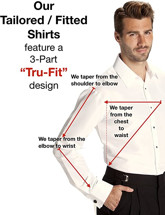 Luxe Microfiber® Men’s Fitted Dress Shirt, Tuxedo Shirt