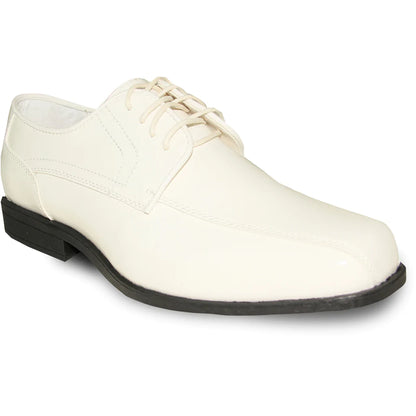 JEAN YVES Men Dress Shoe JY02 Oxford Formal Tuxedo for Prom & Wedding Shoe Ivory Patent