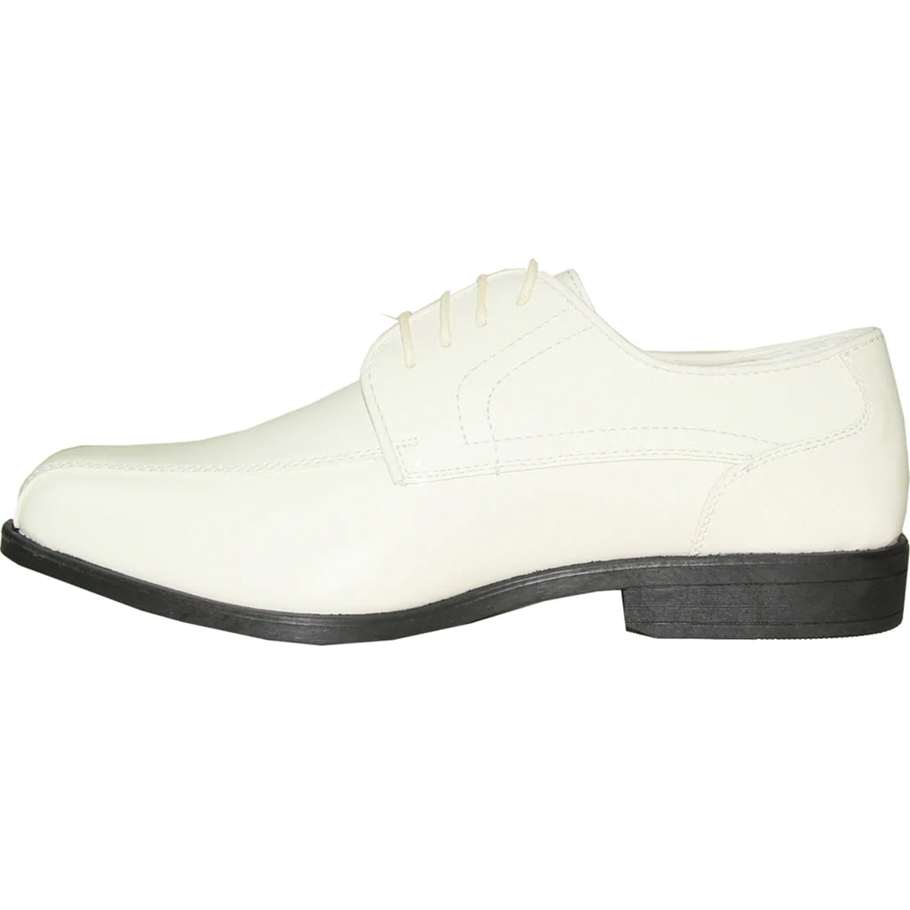 JEAN YVES Men Dress Shoe JY02 Oxford Formal Tuxedo for Prom & Wedding Shoe Ivory Patent
