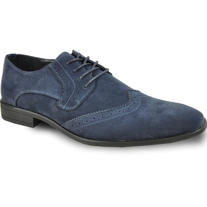 BRAVO Men Dress Shoe KING-3 Wingtip Oxford Shoe Blue