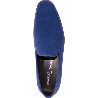 "Chelsea" Blue Suede Tuxedo Shoes