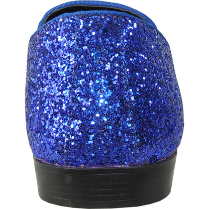 Bravo Blue Glitter Tuxedo & Prom Shoes 9 / Blue / Medium (D)