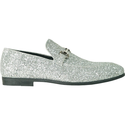 "Bravo" Silver Glitter Tuxedo & Prom Shoes