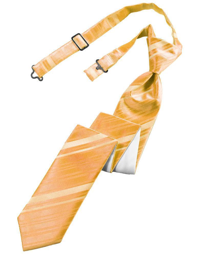 Striped Satin Skinny Necktie Pre-Tie