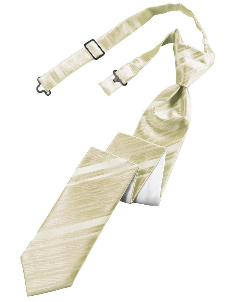 Striped Satin Skinny Necktie Pre-Tie