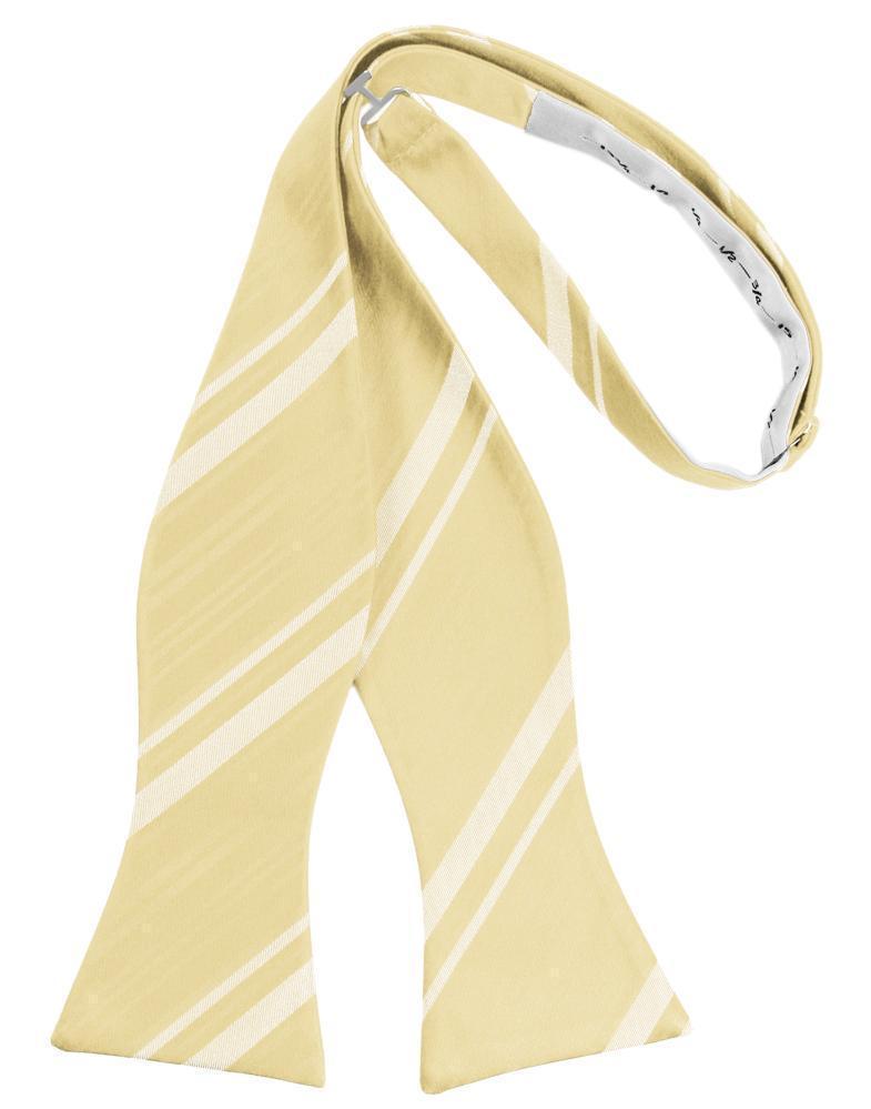 Striped Satin Bow Tie Self Tie