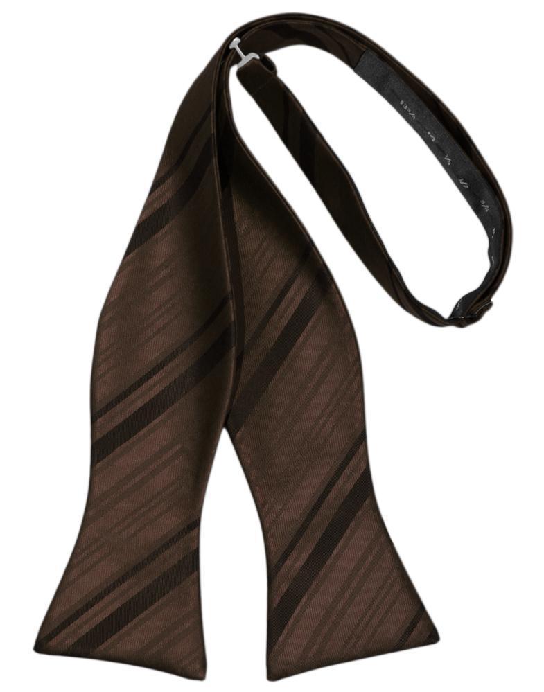 Striped Satin Bow Tie Self Tie