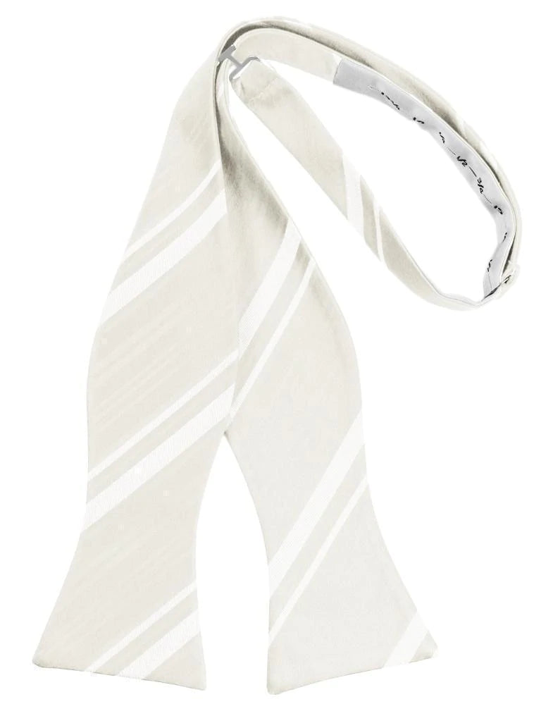 Striped Satin Bow Tie Self Tie