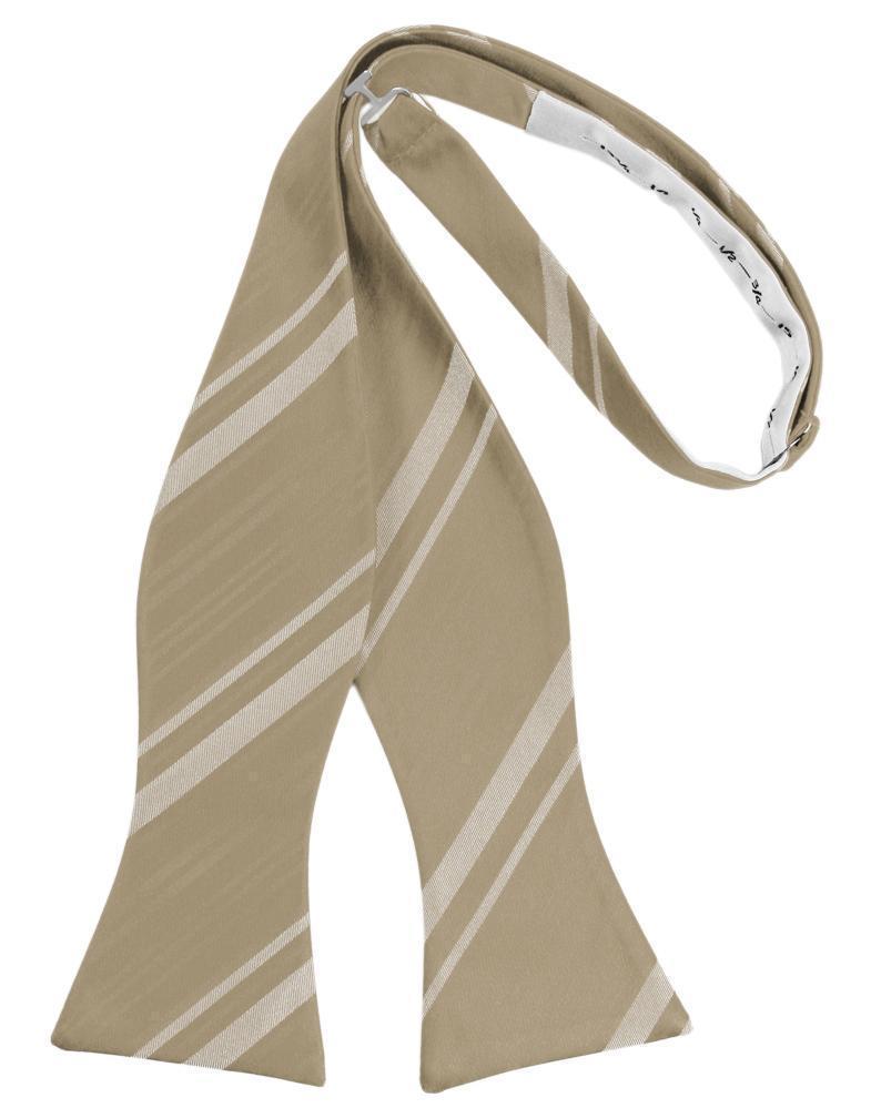 Striped Satin Bow Tie Self Tie