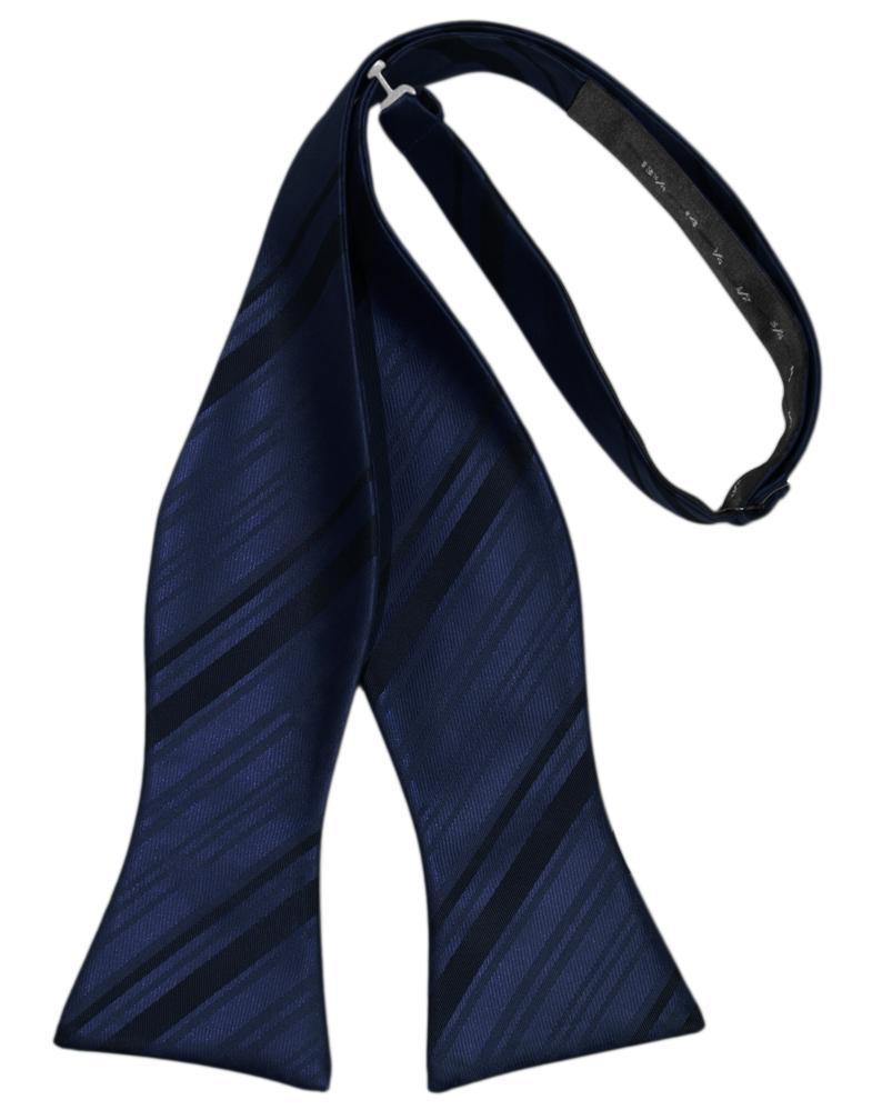 Striped Satin Bow Tie Self Tie