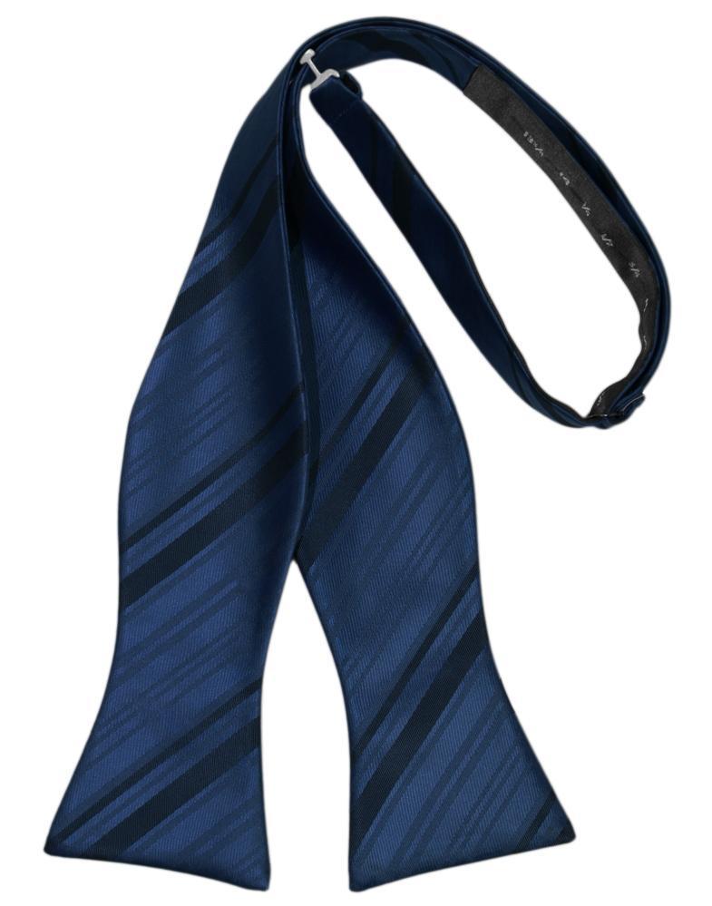 Striped Satin Bow Tie Self Tie