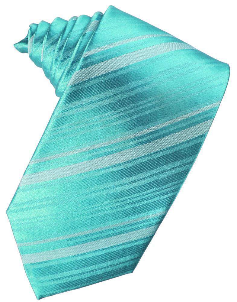 Striped Satin Necktie Self Tie