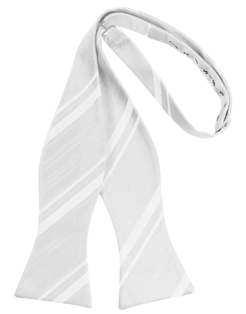 Striped Satin Bow Tie Self Tie