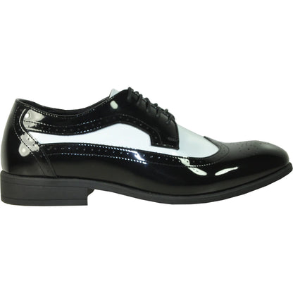 "Telford" Black and White Vangelo Tuxedo Shoes