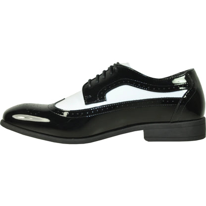 "Telford" Black and White Vangelo Tuxedo Shoes