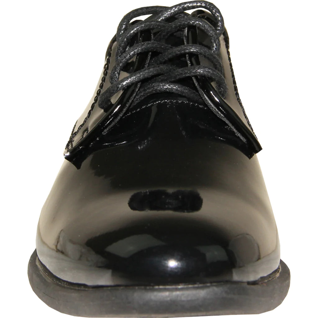 VANGELO Boy TUX-12KID Dress Shoe Formal Tuxedo for Prom & Wedding Black Patent
