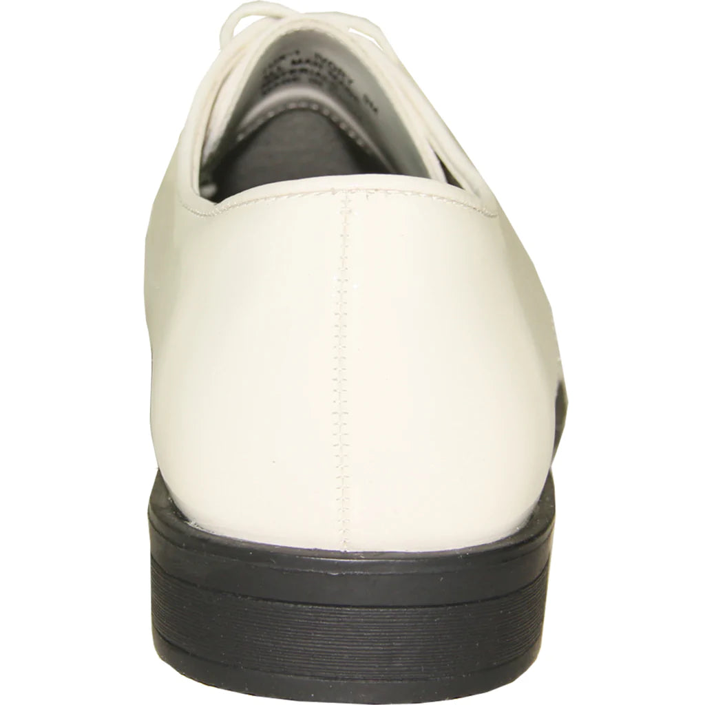 VANGELO Men Dress Shoe TUX-1 Oxford Formal Tuxedo for Prom & Wedding Ivory Patent