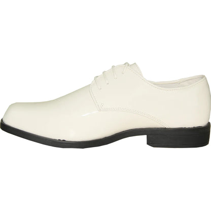 VANGELO Men Dress Shoe TUX-1 Oxford Formal Tuxedo for Prom & Wedding Ivory Patent