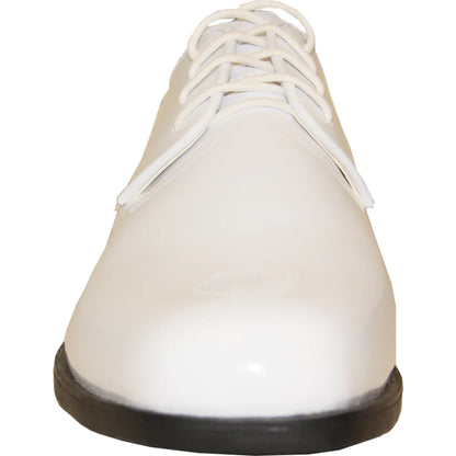 VANGELO Men Dress Shoe TUX-1 Oxford Formal Tuxedo for Prom & Wedding White Patent