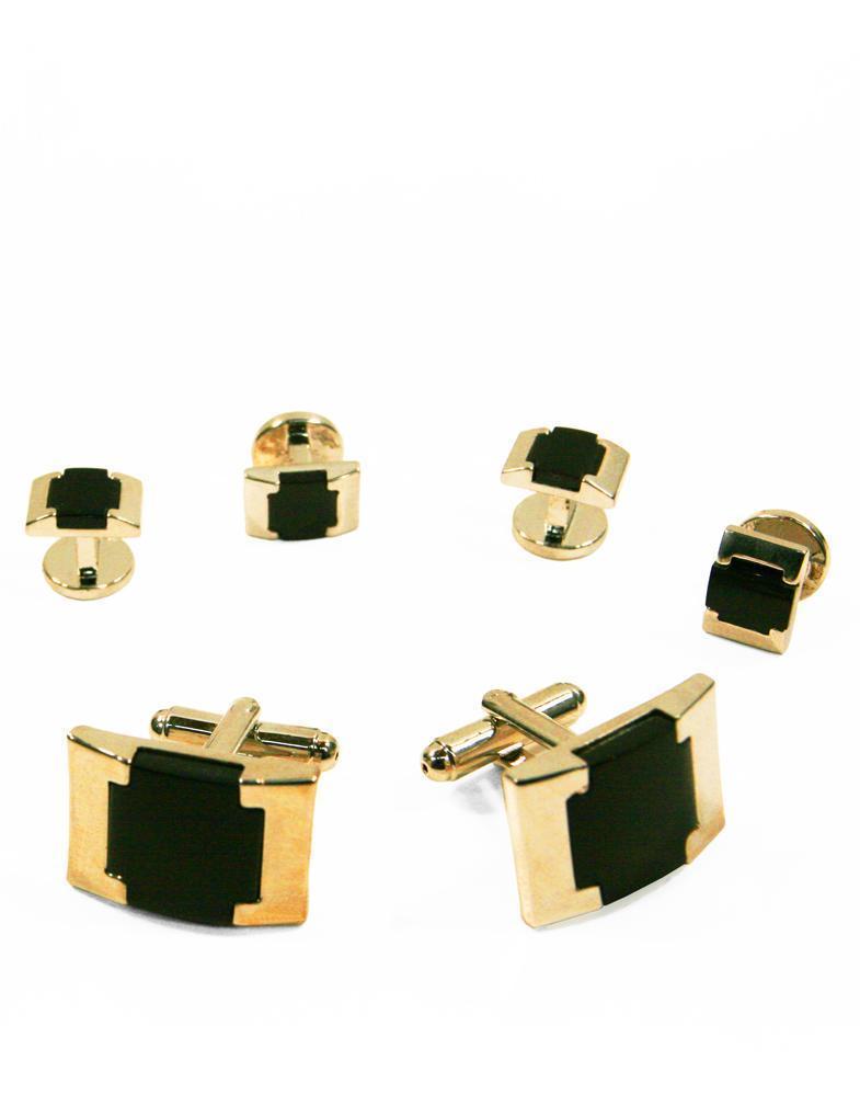 Black Watch Link Onyx with Gold or Silver Edge Studs and 