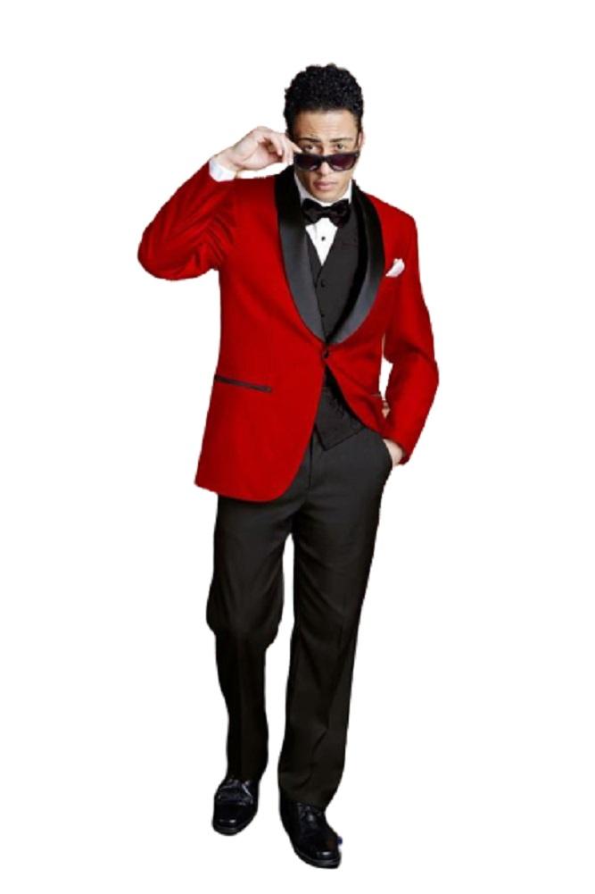 Bradford Red Tuxedo Jacket Shawl (Separates) - Venta Smoking
