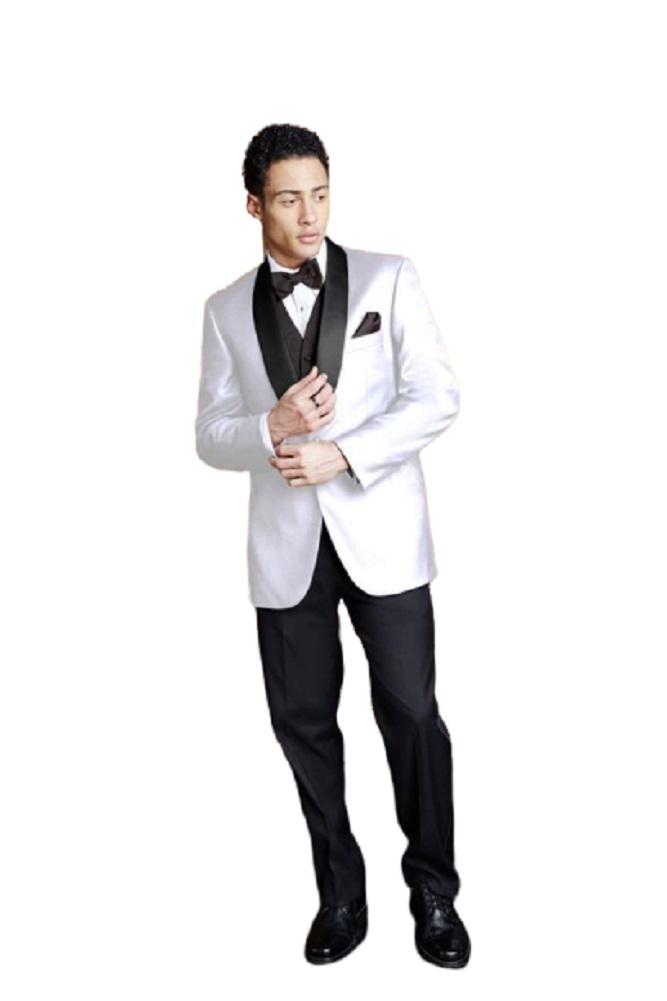 Bradford White Tuxedo Jacket Shawl (Separates) - White / 34S