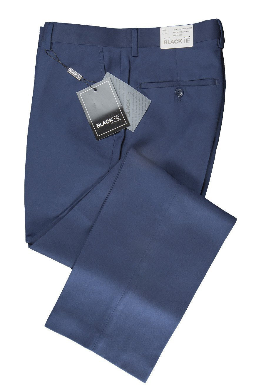 Bradley Sapphire Blue Luxury Wool Blend Suit Pants - 28 / 30