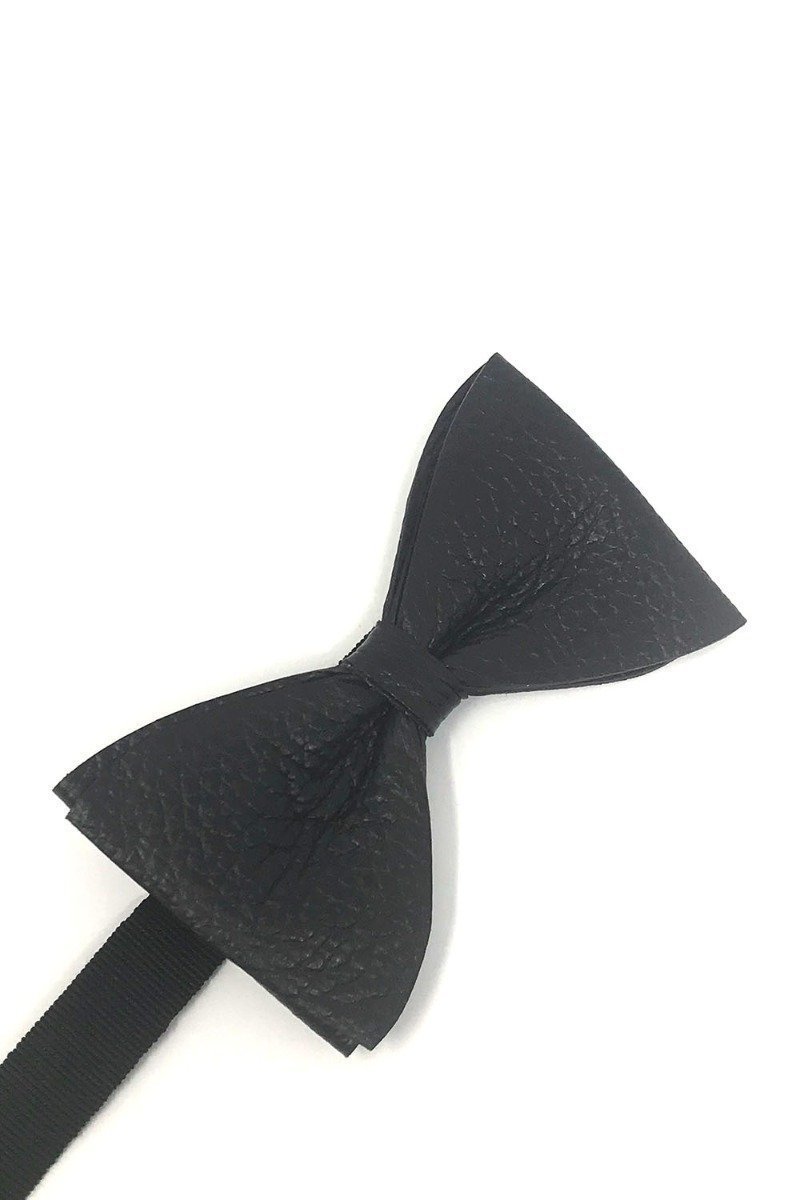 Textured Leather Bow Tie