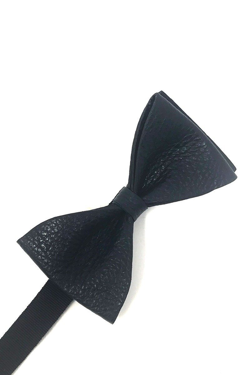 Textured Leather Bow Tie