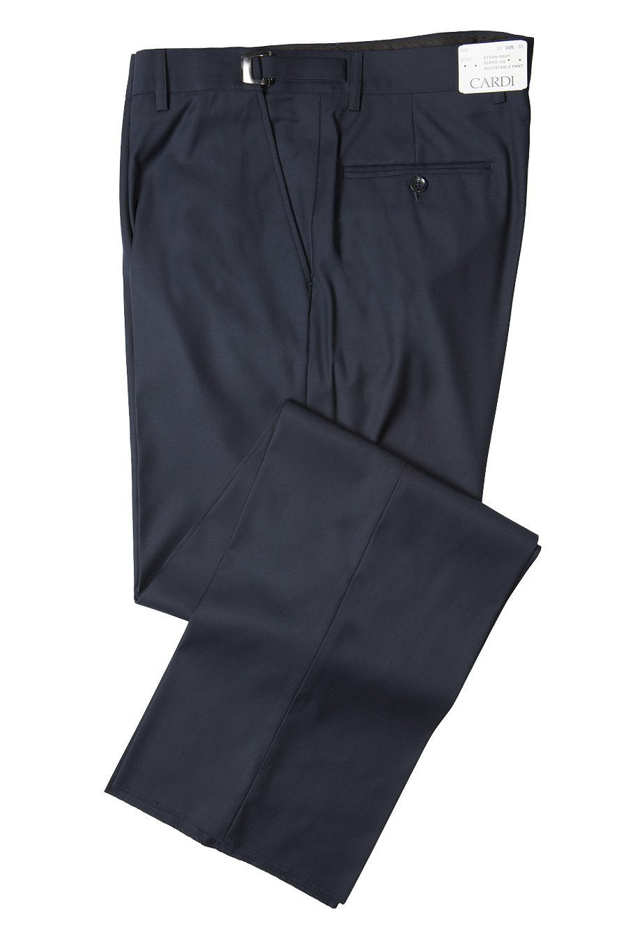 Ethan Navy Super 150’s Luxury Viscose Blend Suit Pants - 