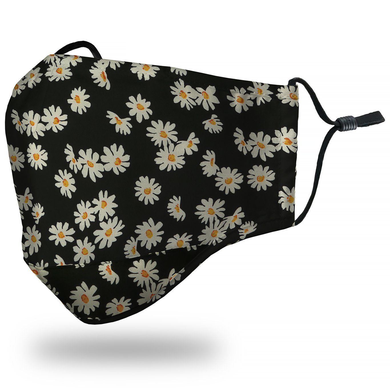 Face Mask Adult - Daisies Black - Face Mask