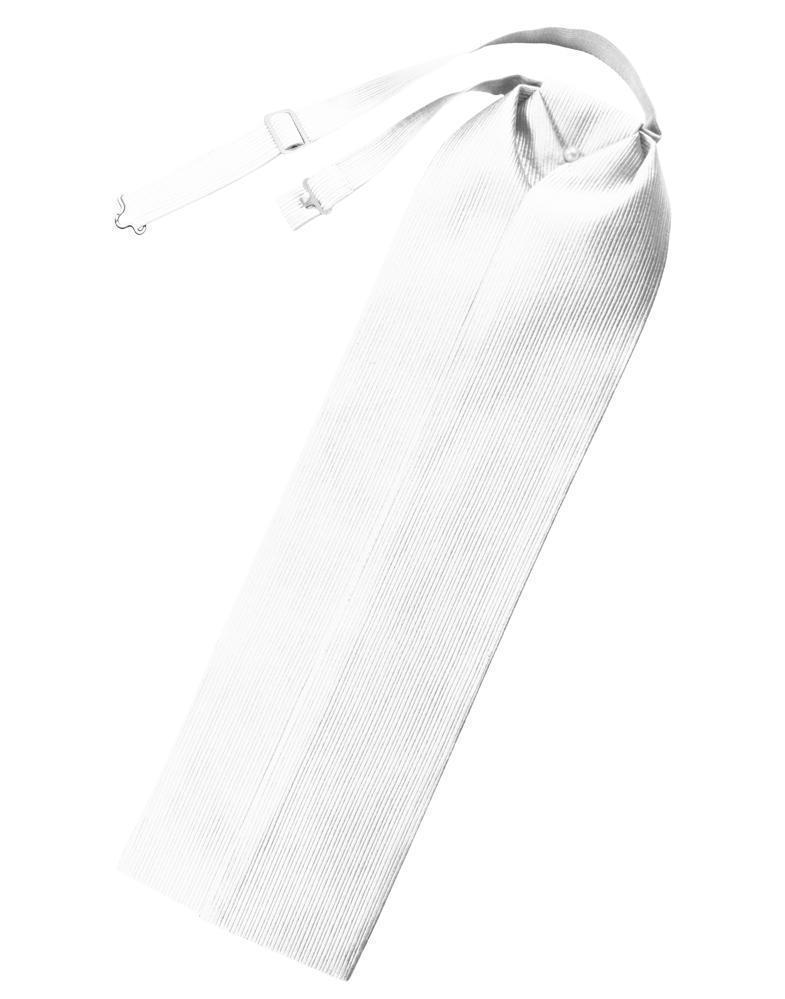 Faille Silk Ascot - White - corbata Caballero