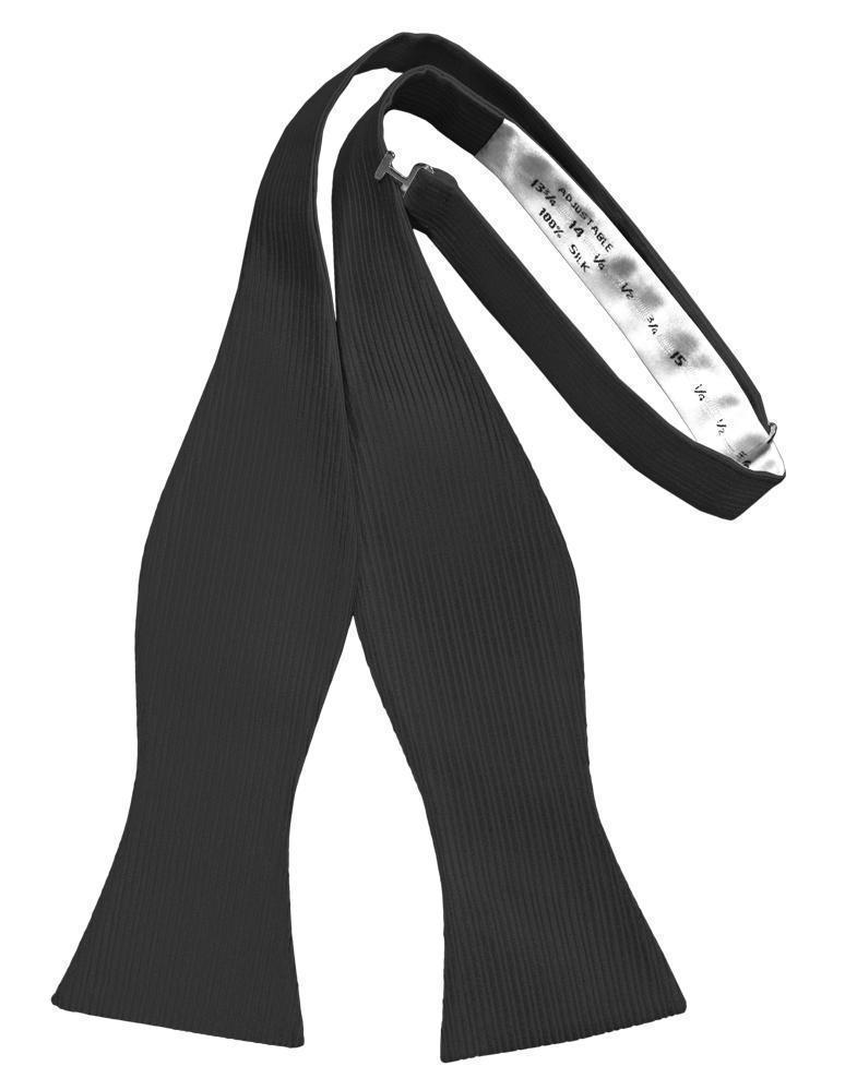 Faille Silk Bow Tie - Self Tie - Black - corbatin caballero