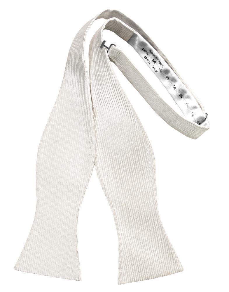 Faille Silk Bow Tie - Self Tie - Ivory - corbatin caballero