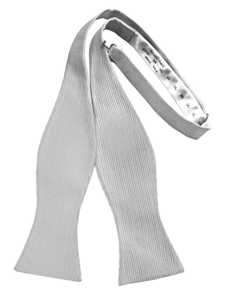 Faille Silk Bow Tie - Self Tie - Silver - corbatin caballero