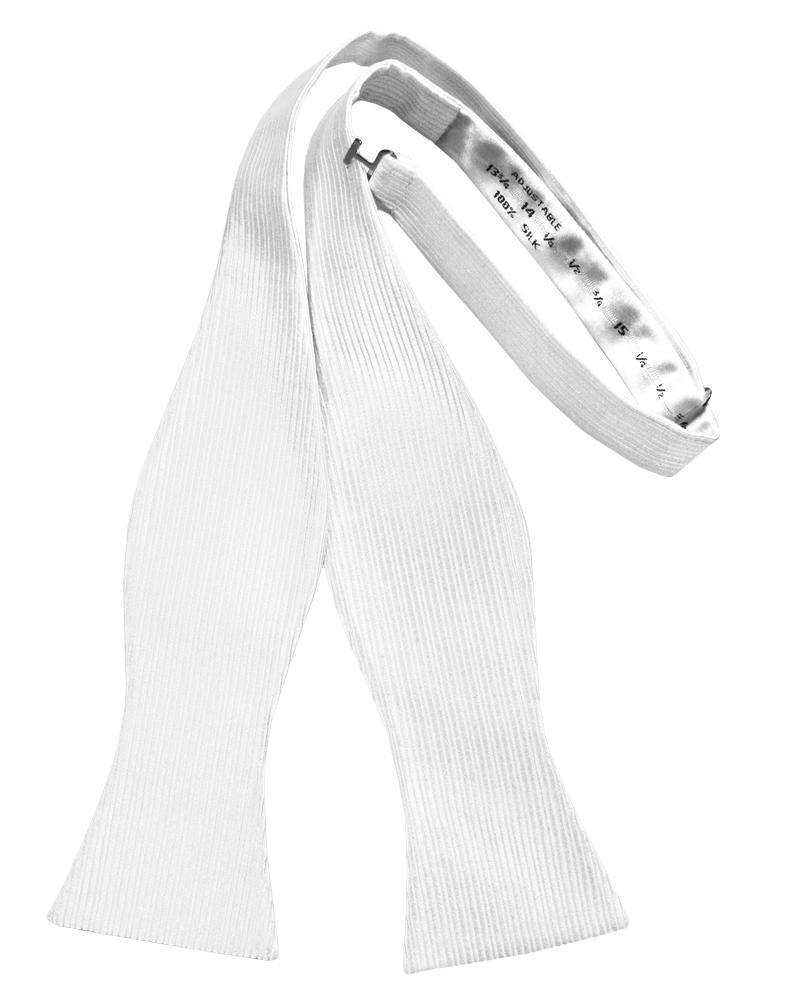 Faille Silk Bow Tie - Self Tie - White - corbatin caballero