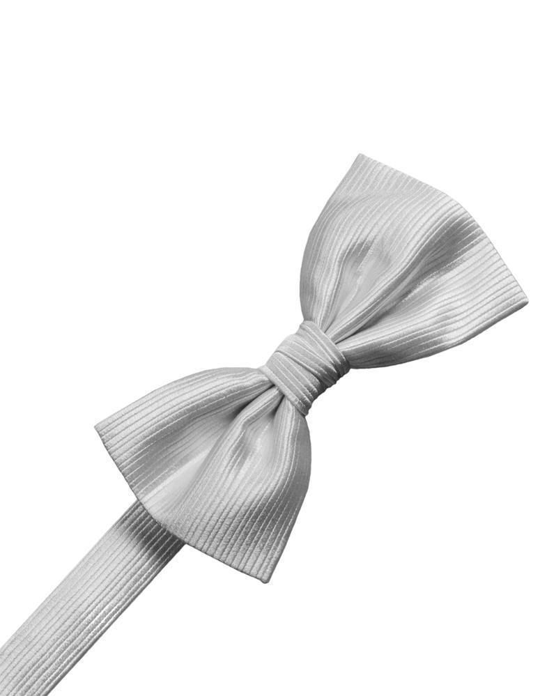 Faille Silk Bow Tie - Silver - corbatin caballero