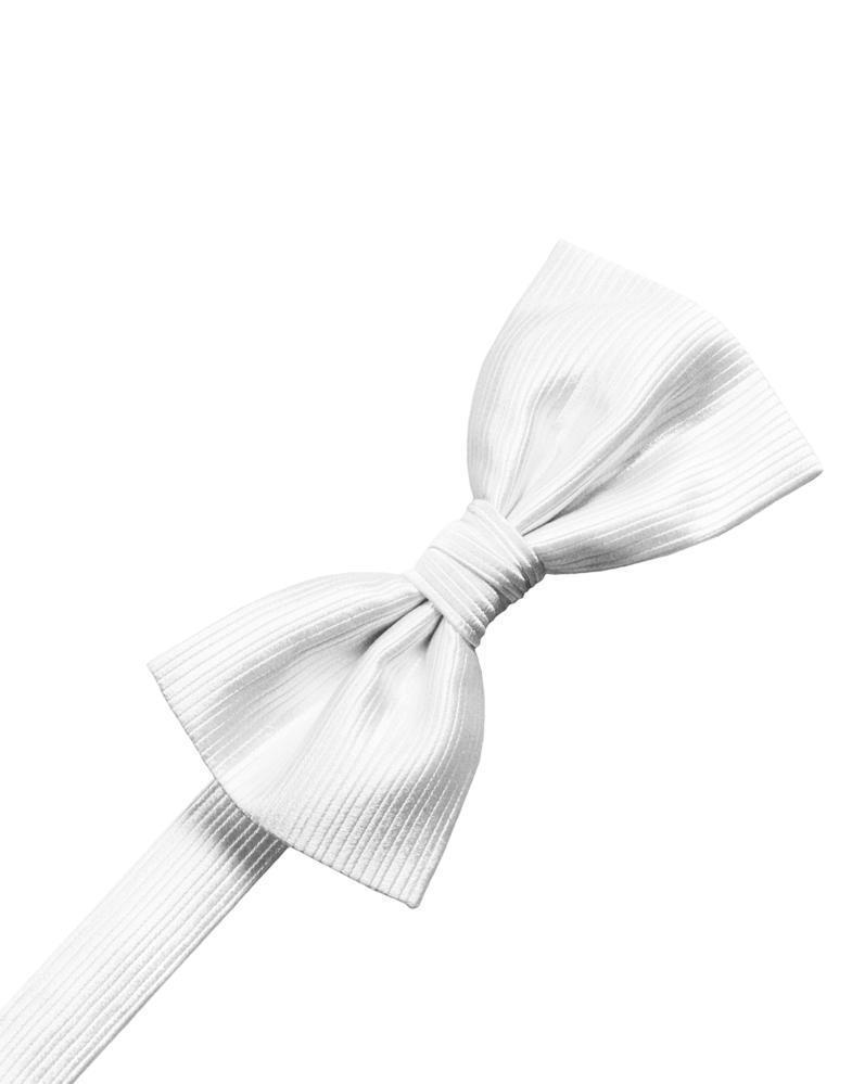 Faille Silk Bow Tie - White - corbatin caballero