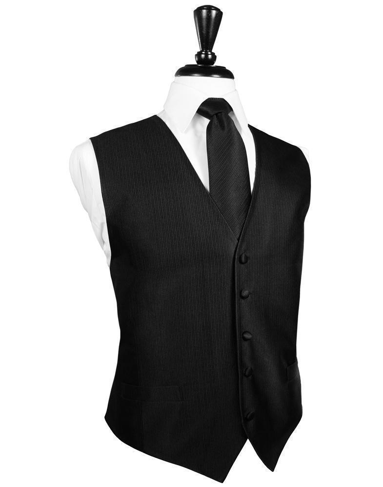 Faille Silk Tuxedo Vest - XS / Black - Chaleco Caballero