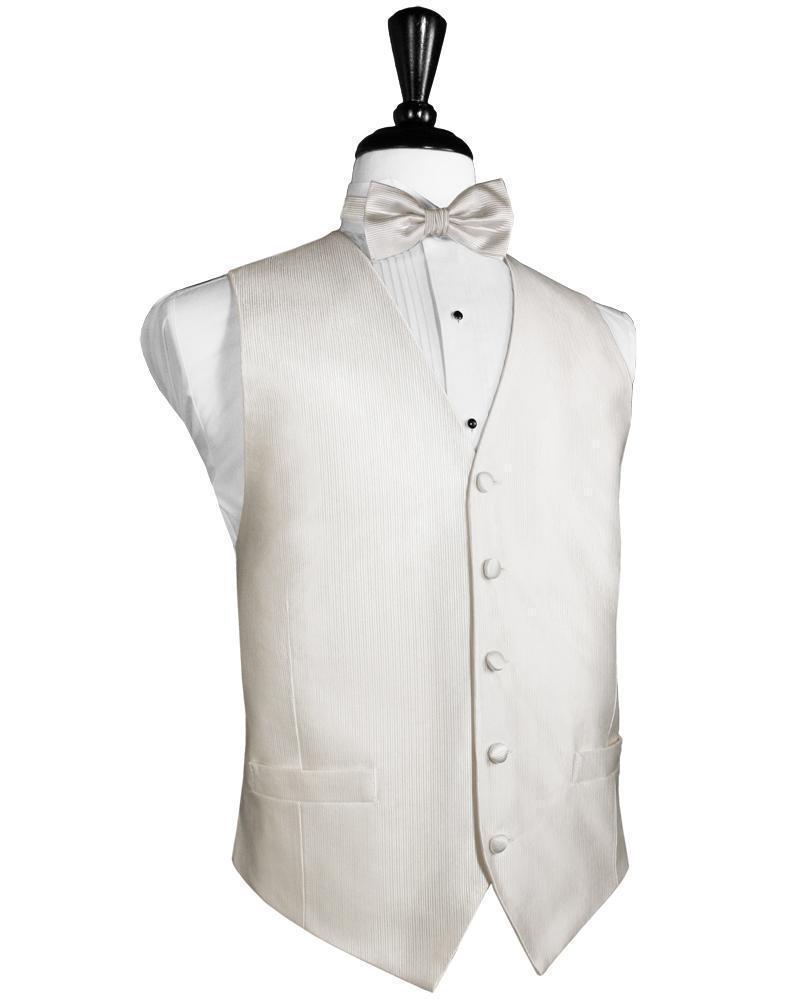 Faille Silk Tuxedo Vest - XS / Ivory - Chaleco Caballero