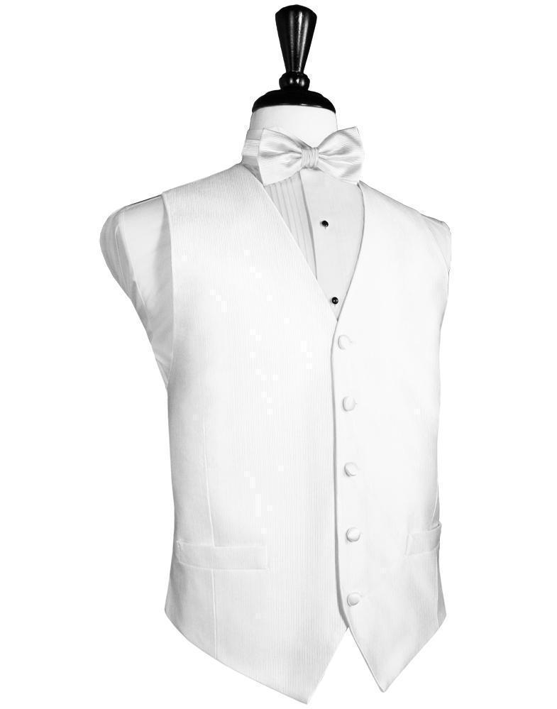 Faille Silk Tuxedo Vest - XS / White - Chaleco Caballero