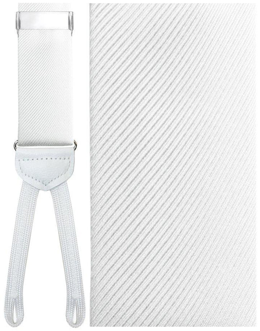 "Firenze" White Suspenders 1.5"Width
