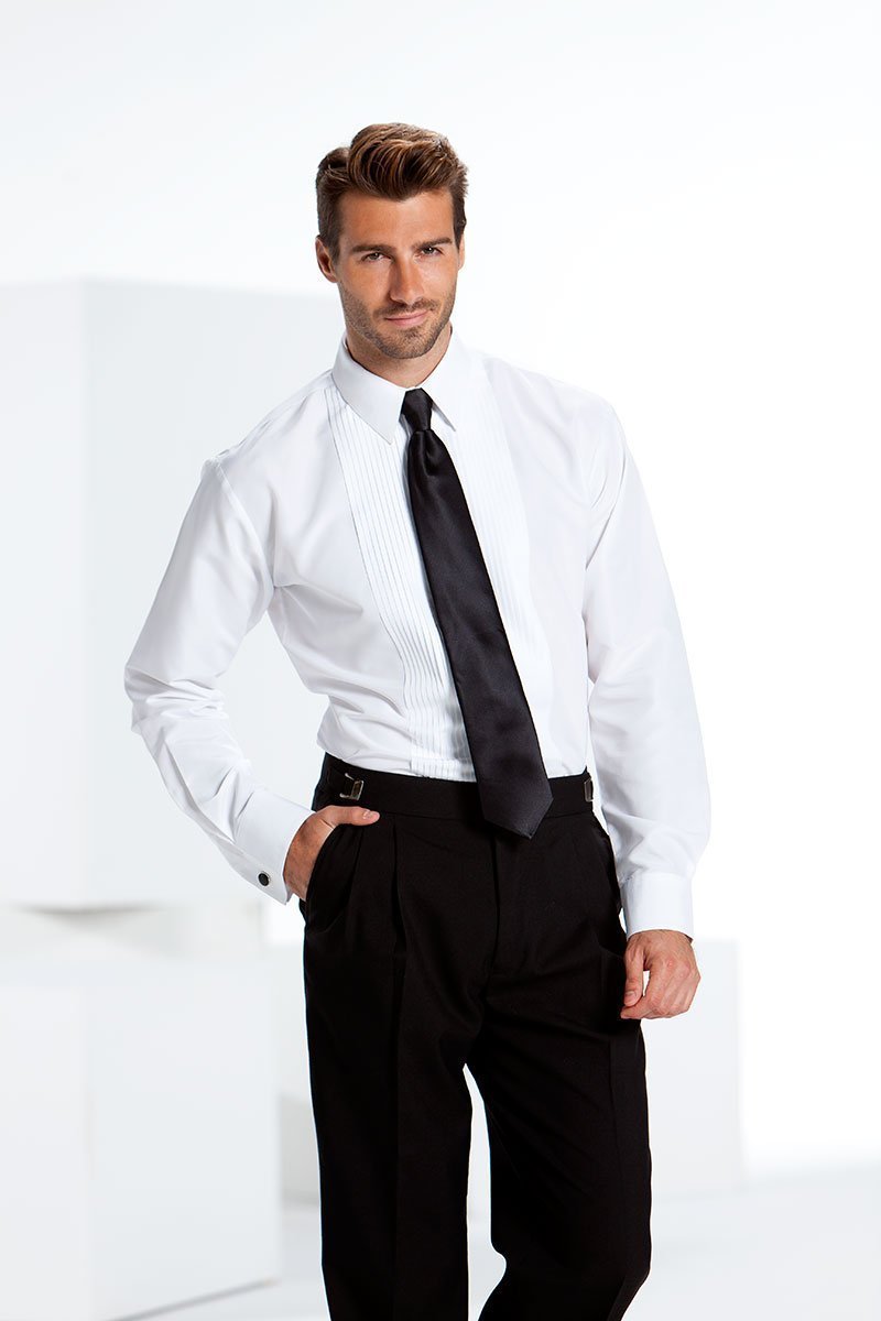 Gianni White Laydown Tuxedo Shirt - XS / 30-31 - Camisa 