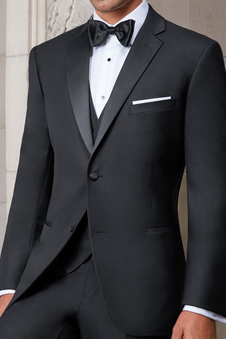 Hartford Black Tuxedo Jacket Notch (Separates) - 34S / Black