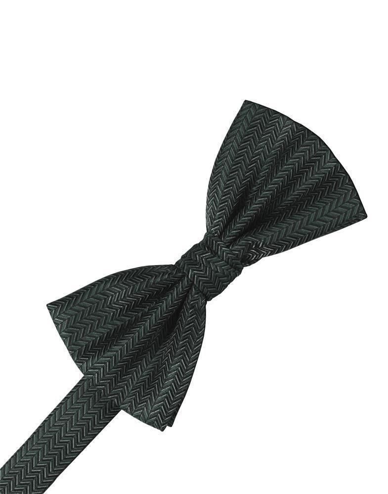 Herringbone Bow Tie - Asphalt - corbatin caballero