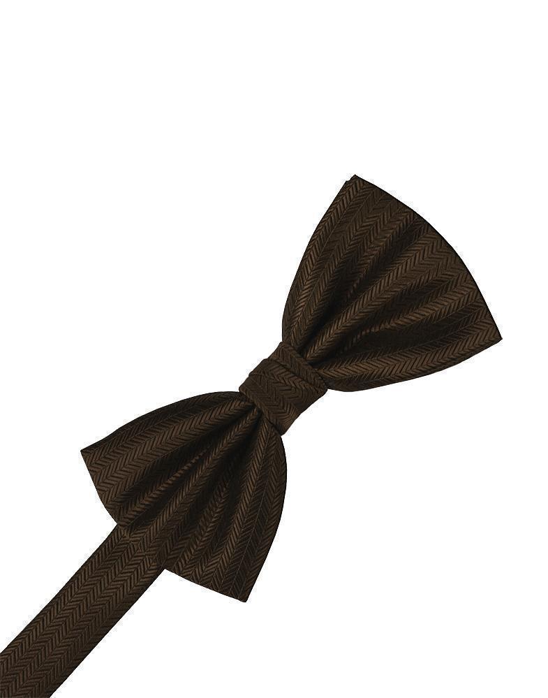 Herringbone Bow Tie - Chocolate - corbatin caballero