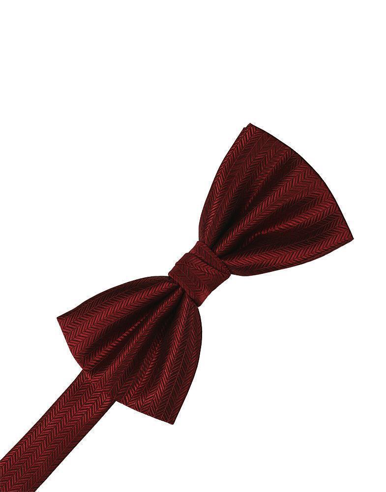 Herringbone Bow Tie - Claret - corbatin caballero