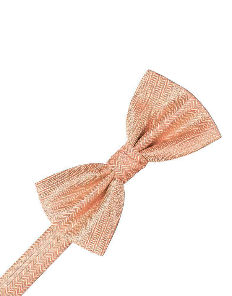 Herringbone Bow Tie - Coral - corbatin caballero