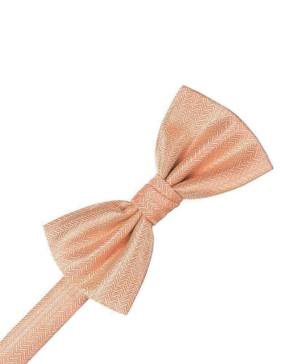 Herringbone Bow Tie - Coral - corbatin caballero